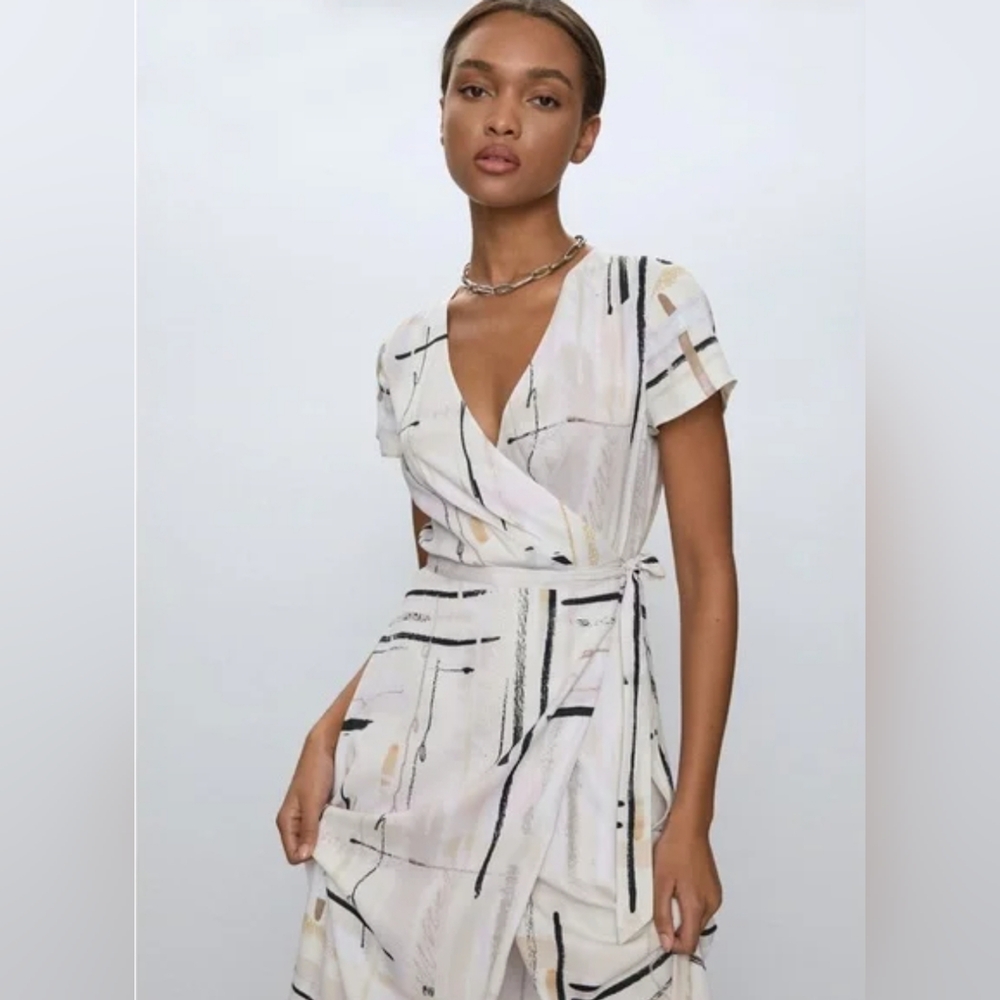 Slit wrap dress